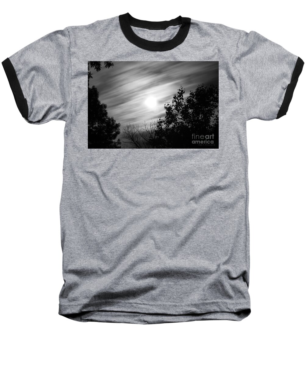 Moon Baseball T-Shirt featuring the photograph Moonlit Clouds by Todd Blanchard