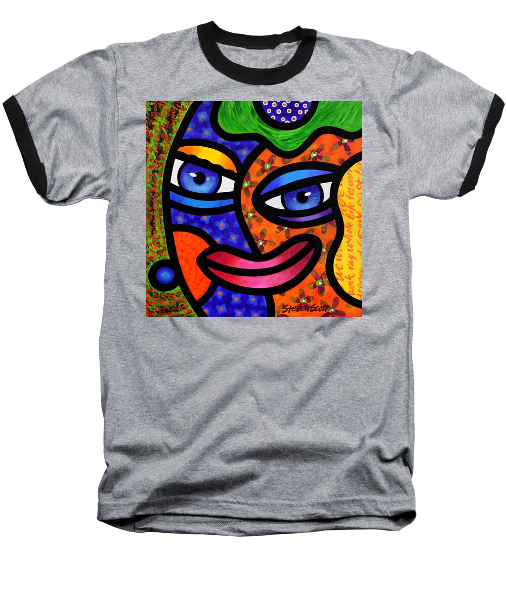 Abstract Baseball T-Shirt featuring the painting Moonrise by Steven Scott