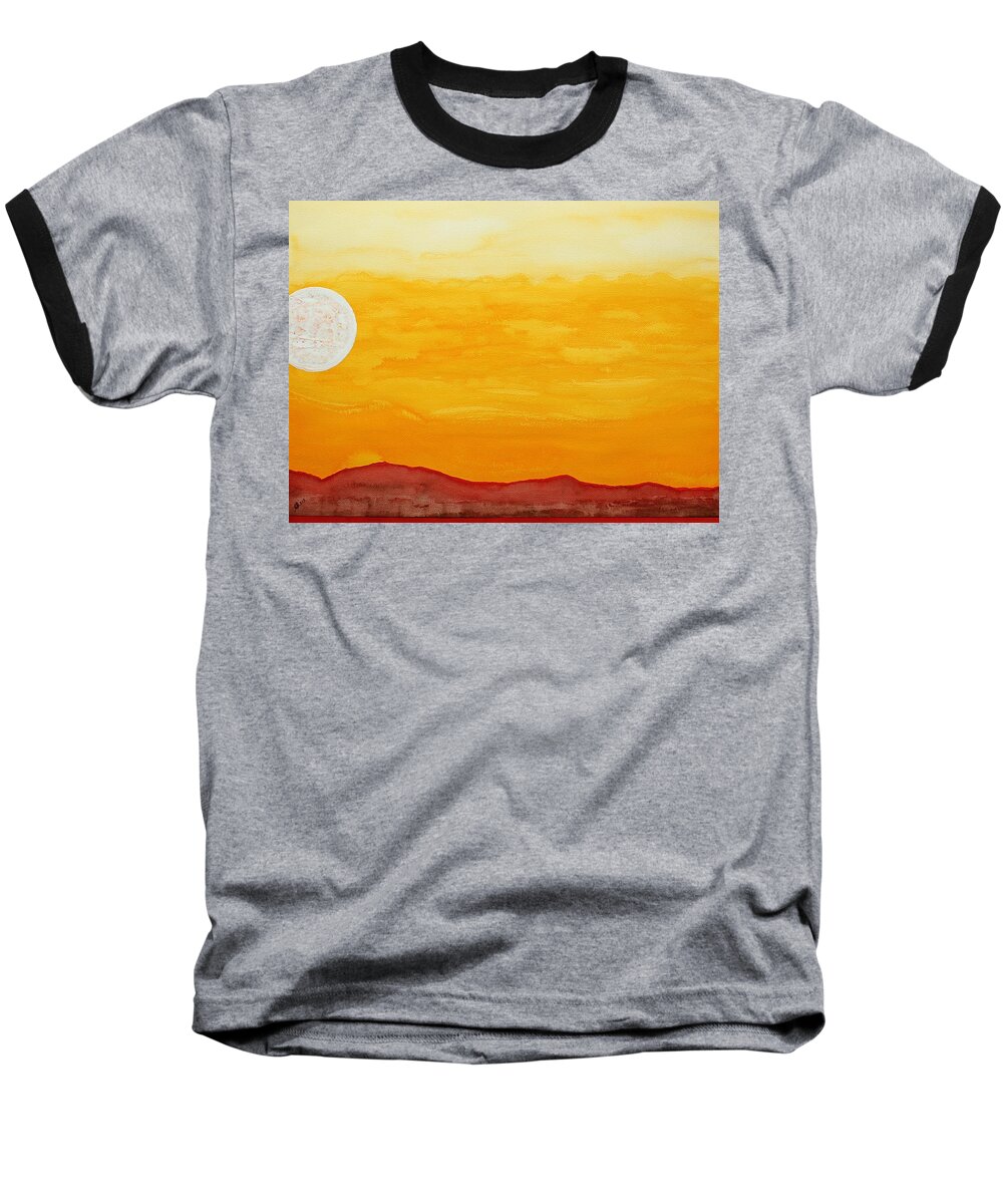 Moonrise Baseball T-Shirt featuring the painting Moonshine original painting SOLD by Sol Luckman