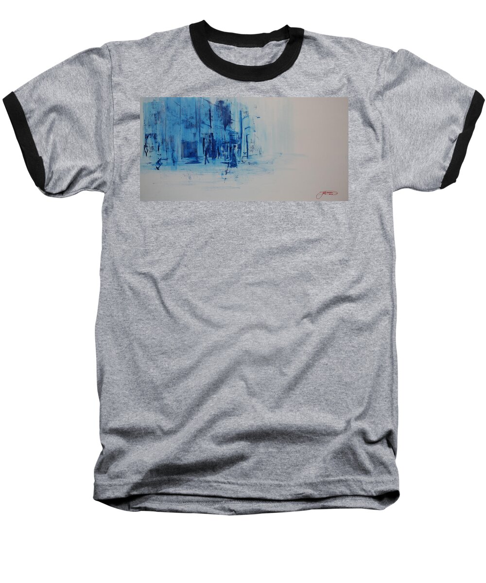 Prints Baseball T-Shirt featuring the painting Morning In The City by Jack Diamond