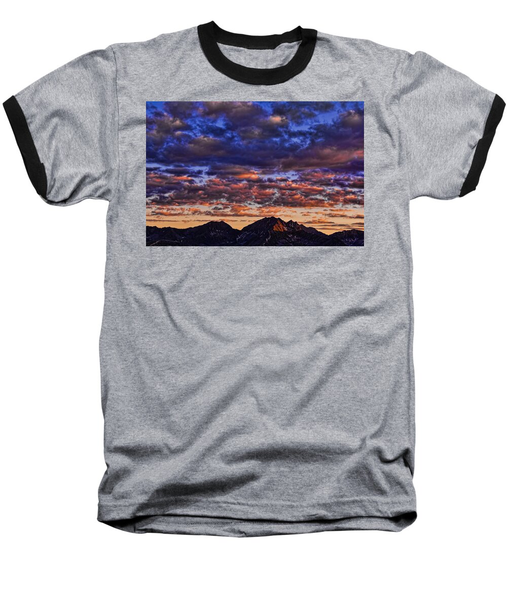 Clouds Baseball T-Shirt featuring the photograph Morning in the Mountains by Don Schwartz