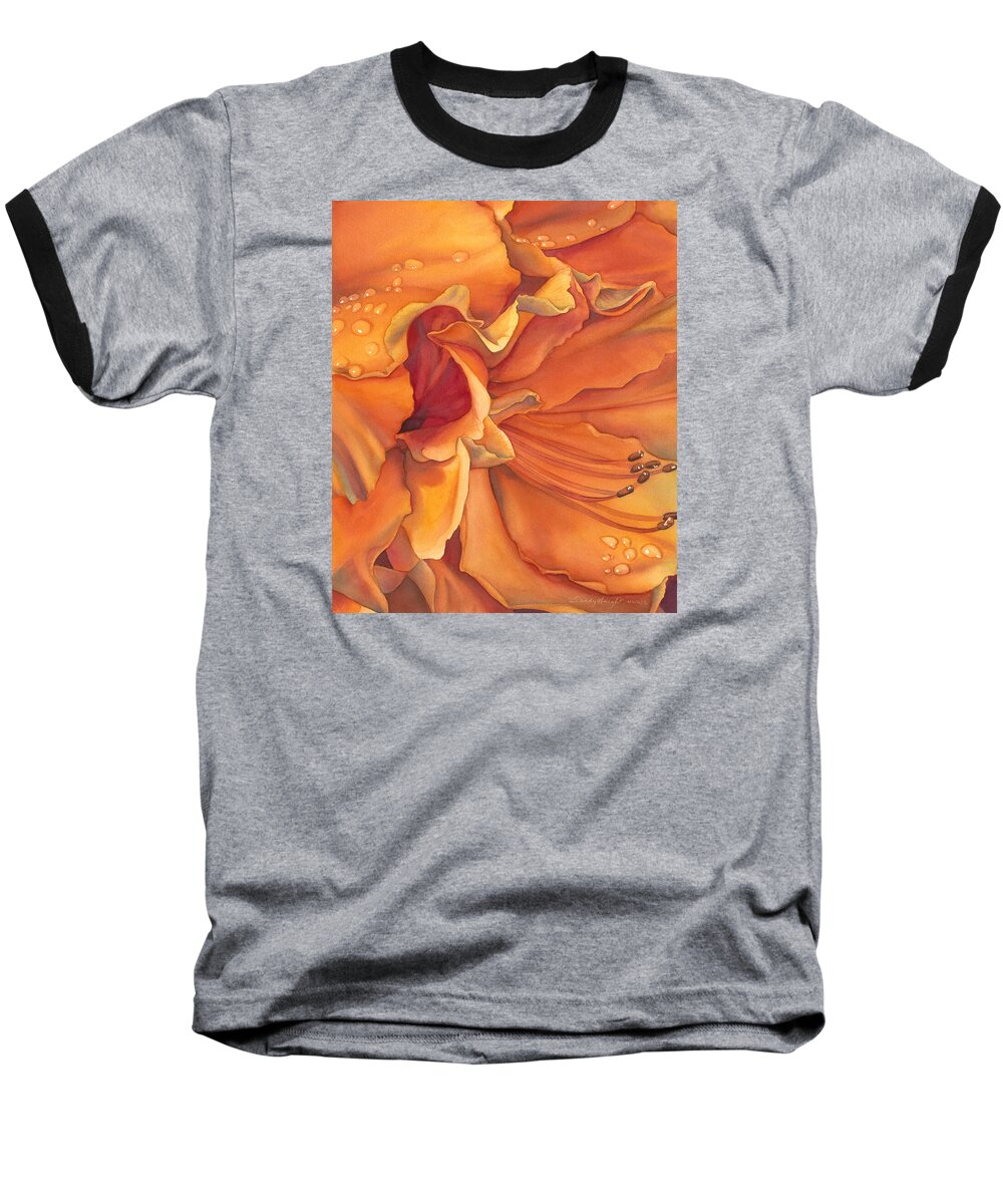 Flower Baseball T-Shirt featuring the painting Morning Splendor by Sandy Haight