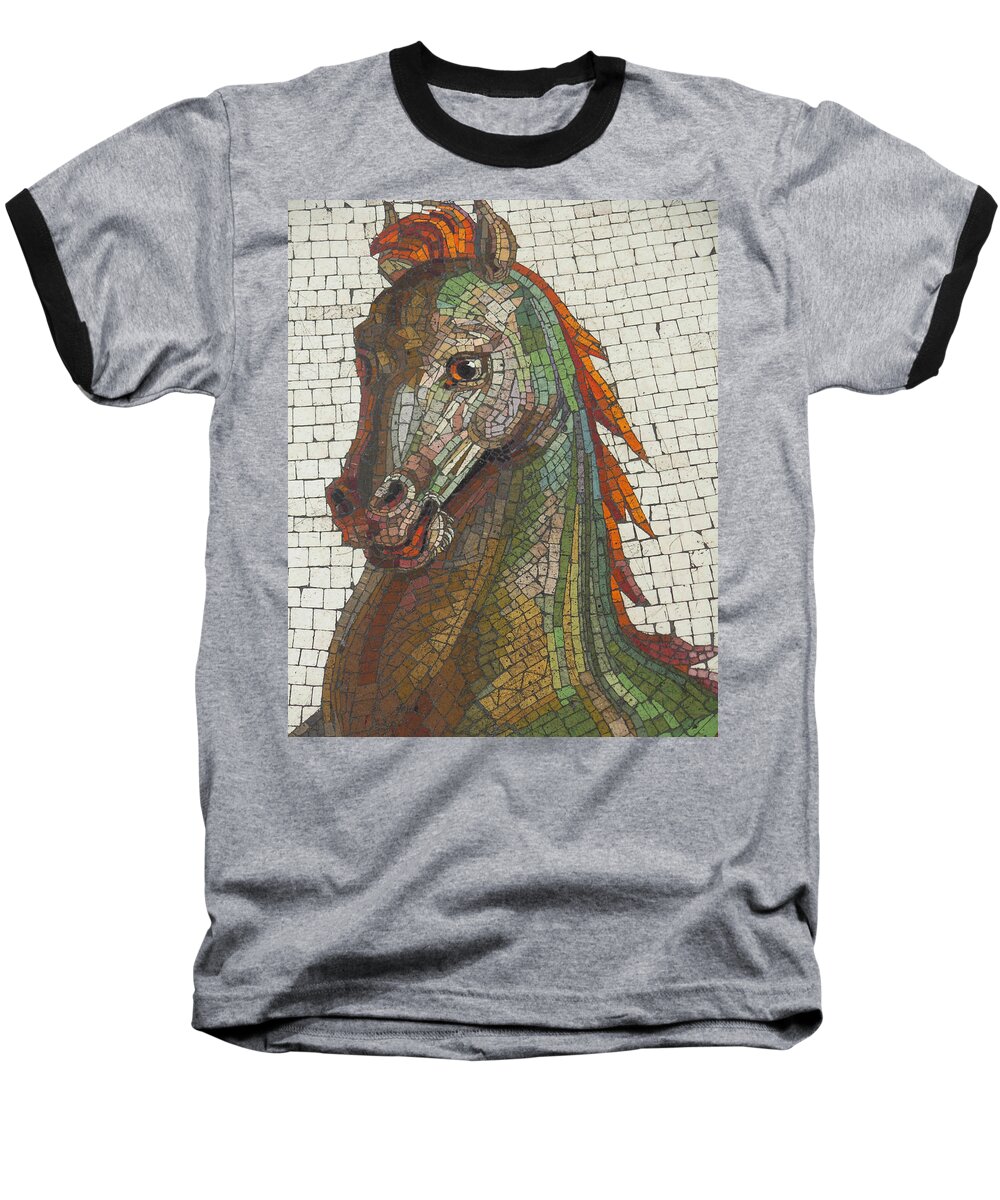 Horse Baseball T-Shirt featuring the photograph Mosaic Horse by Marcia Socolik