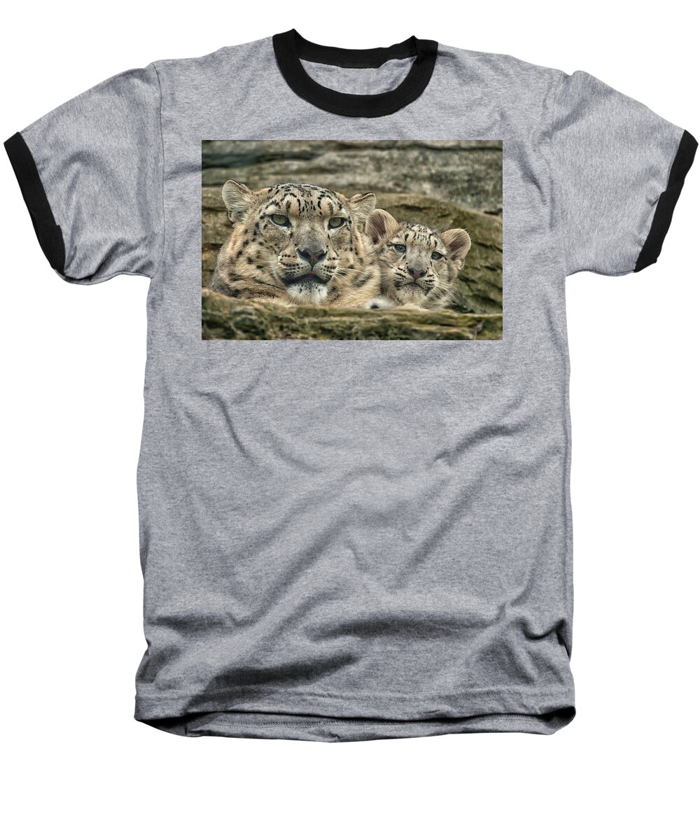 Marwell Baseball T-Shirt featuring the photograph Mother and cub by Chris Boulton