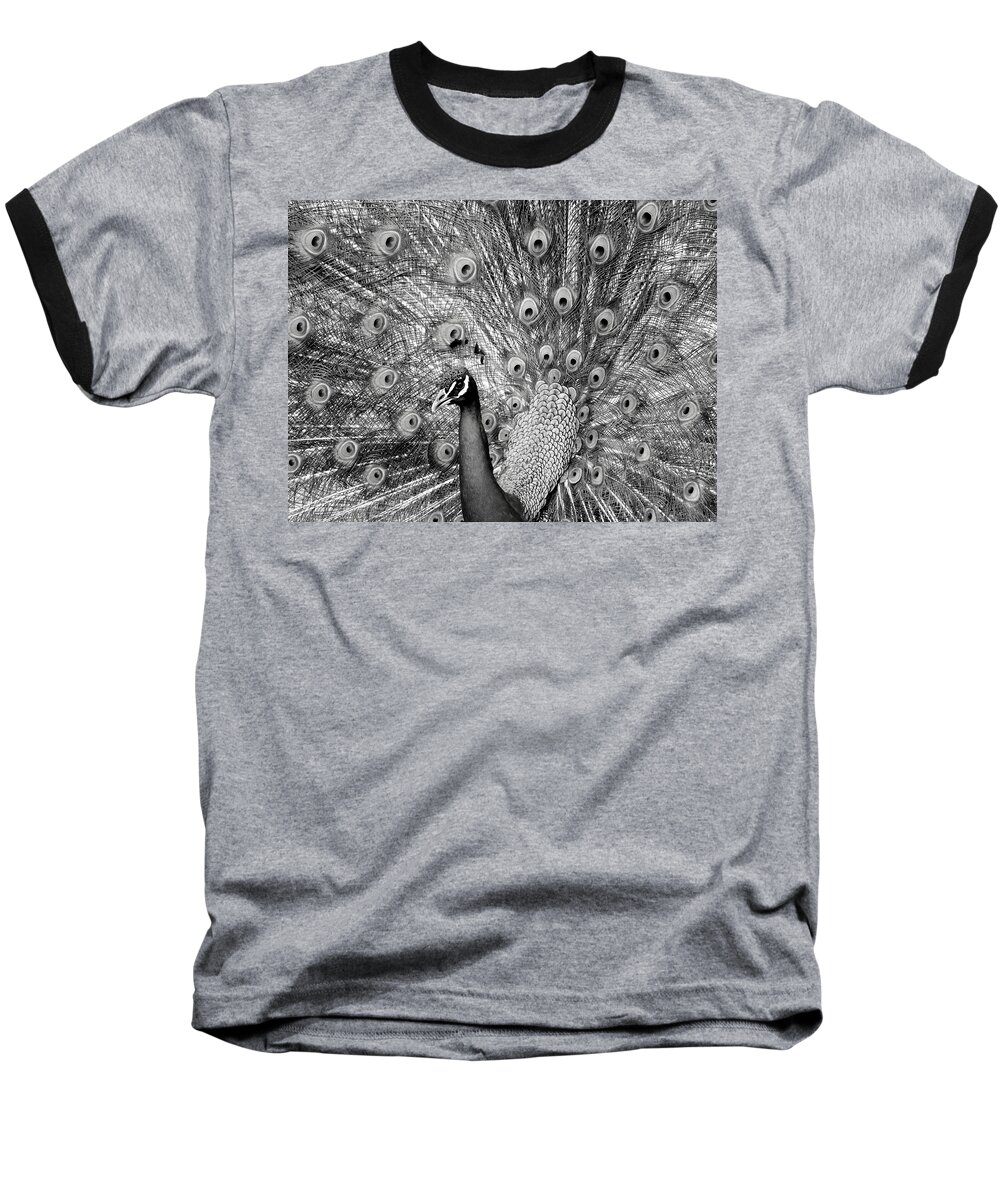 Peacocks Baseball T-Shirt featuring the photograph Mother Natures Fireworks by Karen Wiles
