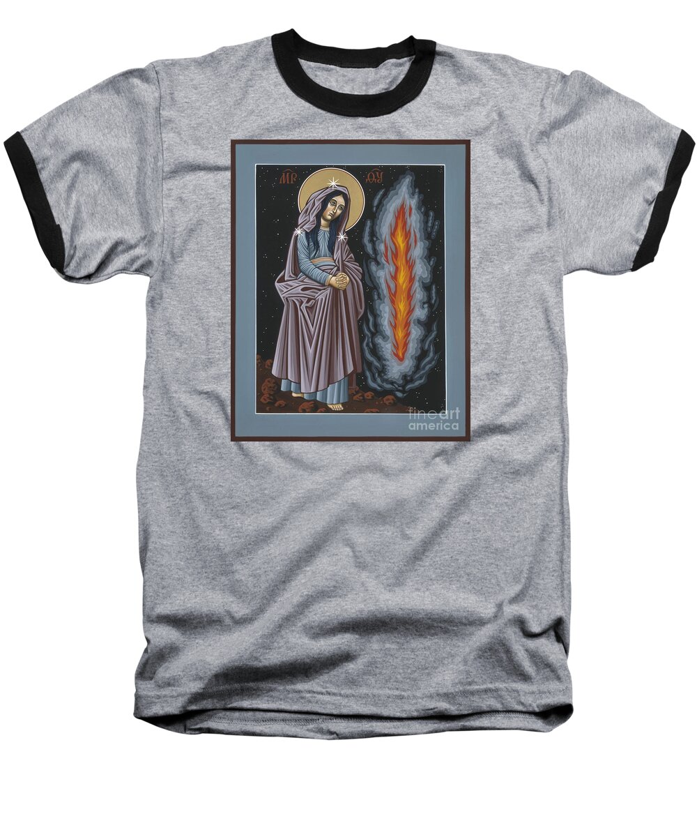 Mother Of God Baseball T-Shirt featuring the painting Mother of God of Kosovo 087 by William Hart McNichols