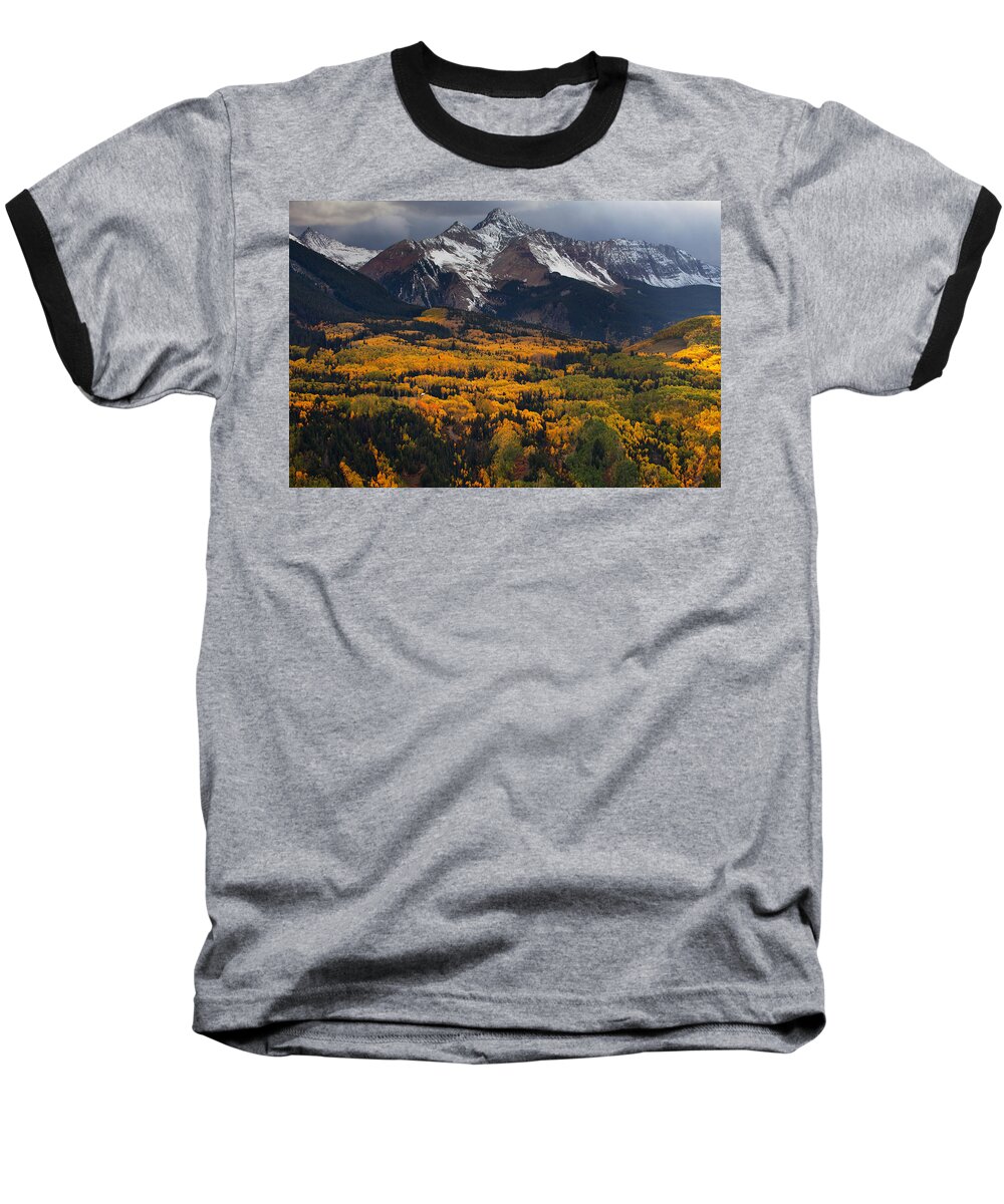 Colorado Landscapes Baseball T-Shirt featuring the photograph Mountainous Storm by Darren White