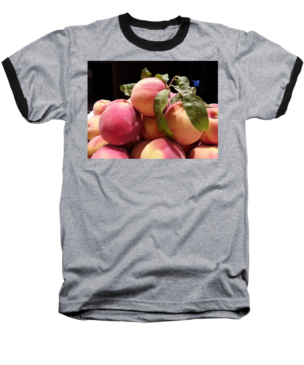 Peaches Baseball T-Shirt featuring the photograph Mouth Watering by Caryl J Bohn