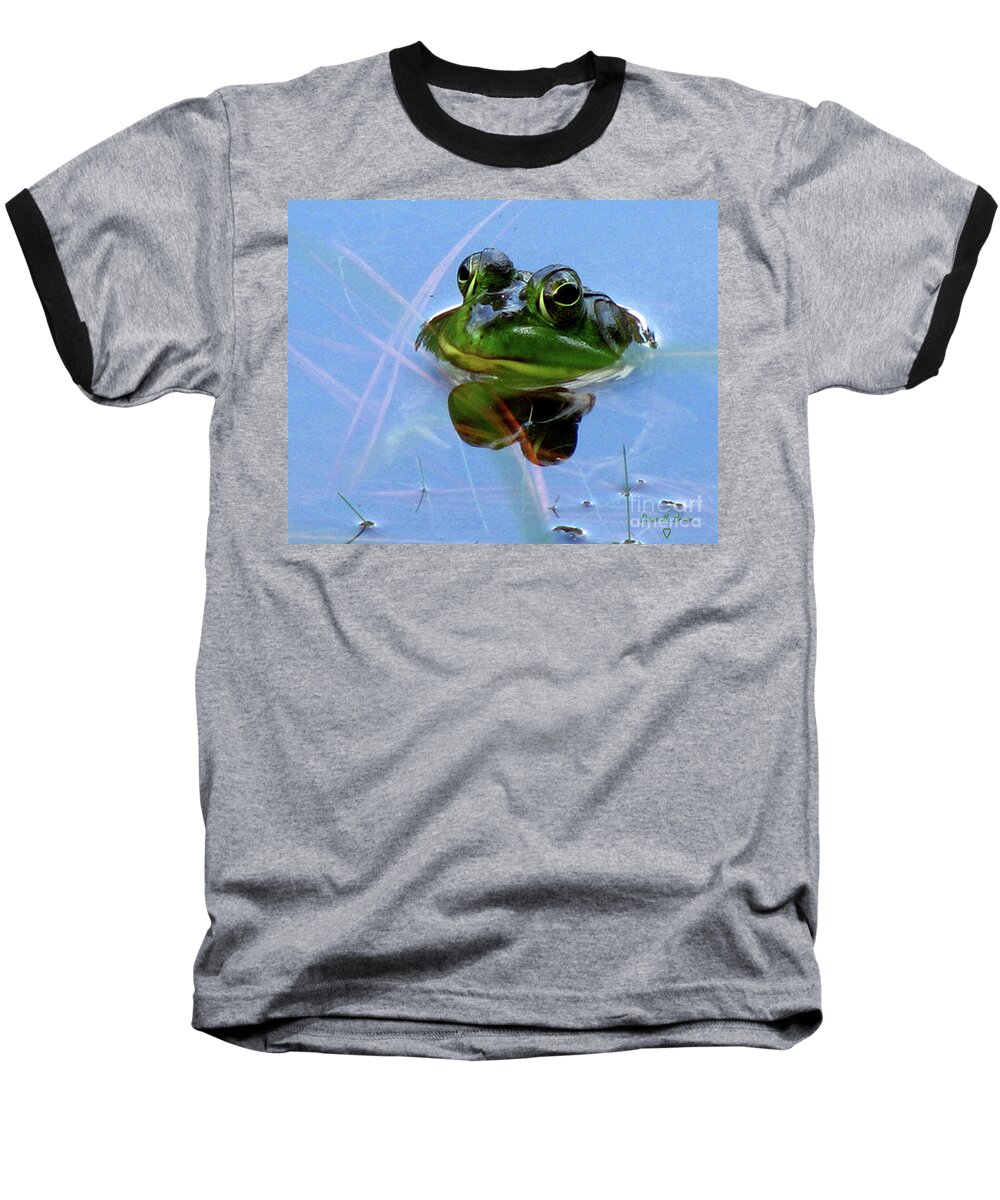 Frog Baseball T-Shirt featuring the photograph Mr. Frog by Donna Brown