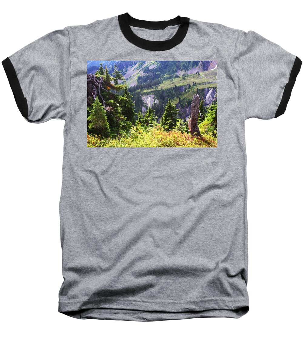 Mt. Baker Washington Baseball T-Shirt featuring the photograph Mt. Baker Washington by Tom Janca