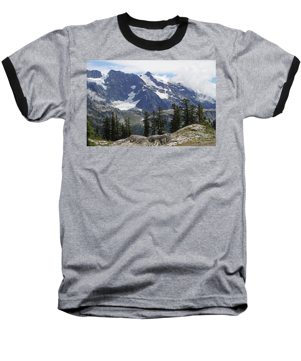 Mt Baker Washington View Baseball T-Shirt featuring the photograph MT Baker Washington View by Tom Janca