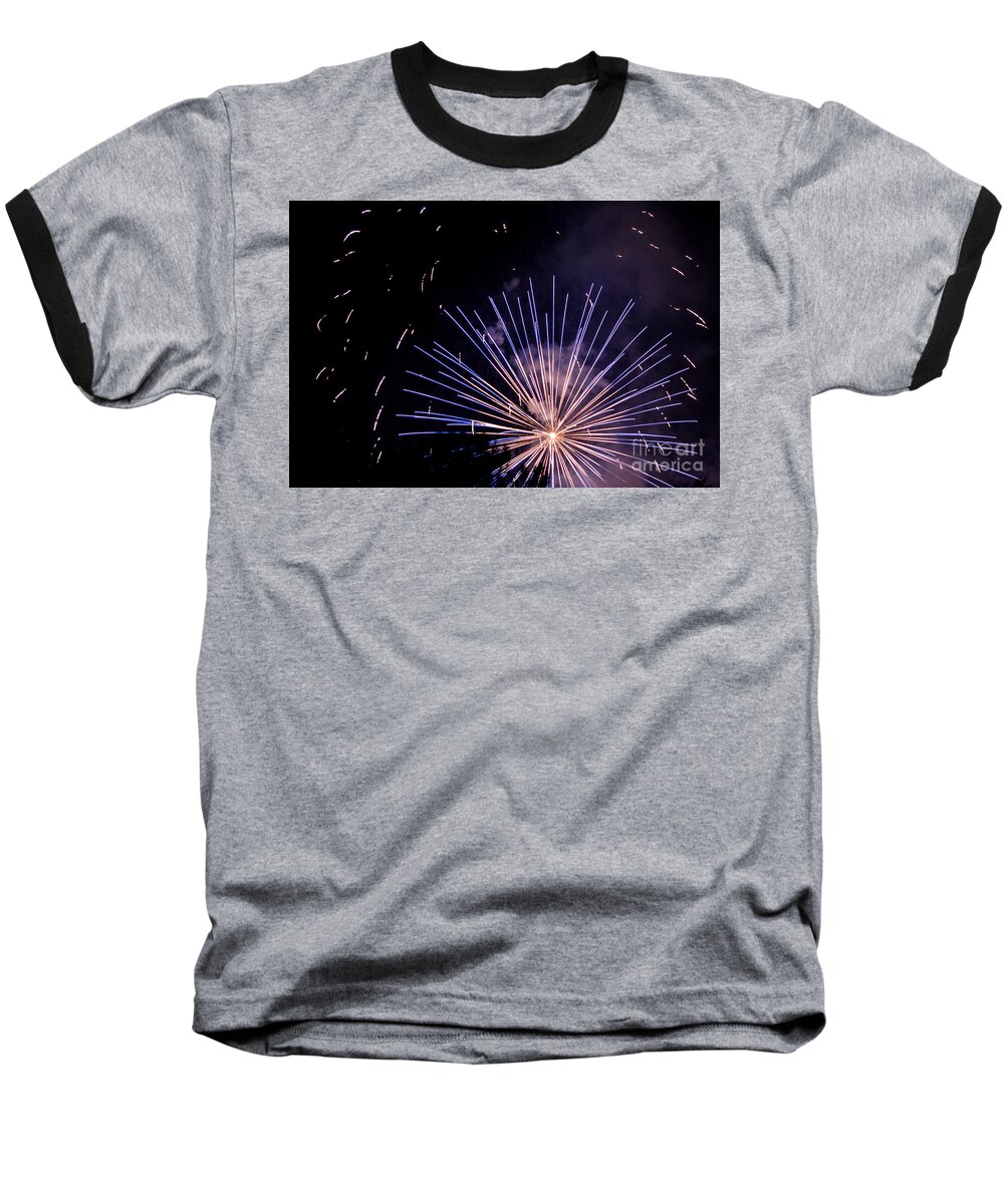 Fireworks Baseball T-Shirt featuring the photograph Multicolor Explosion by Suzanne Luft