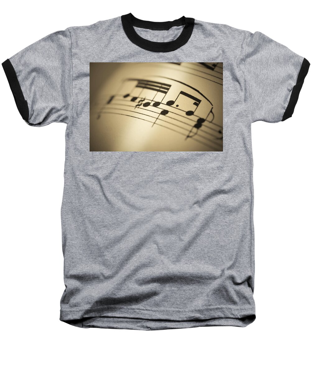 Musical Note Baseball T-Shirt featuring the photograph Musical Notes. by Chevy Fleet