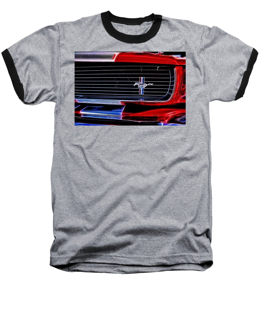 Classic Baseball T-Shirt featuring the photograph Mustang Grille by Alan Hutchins