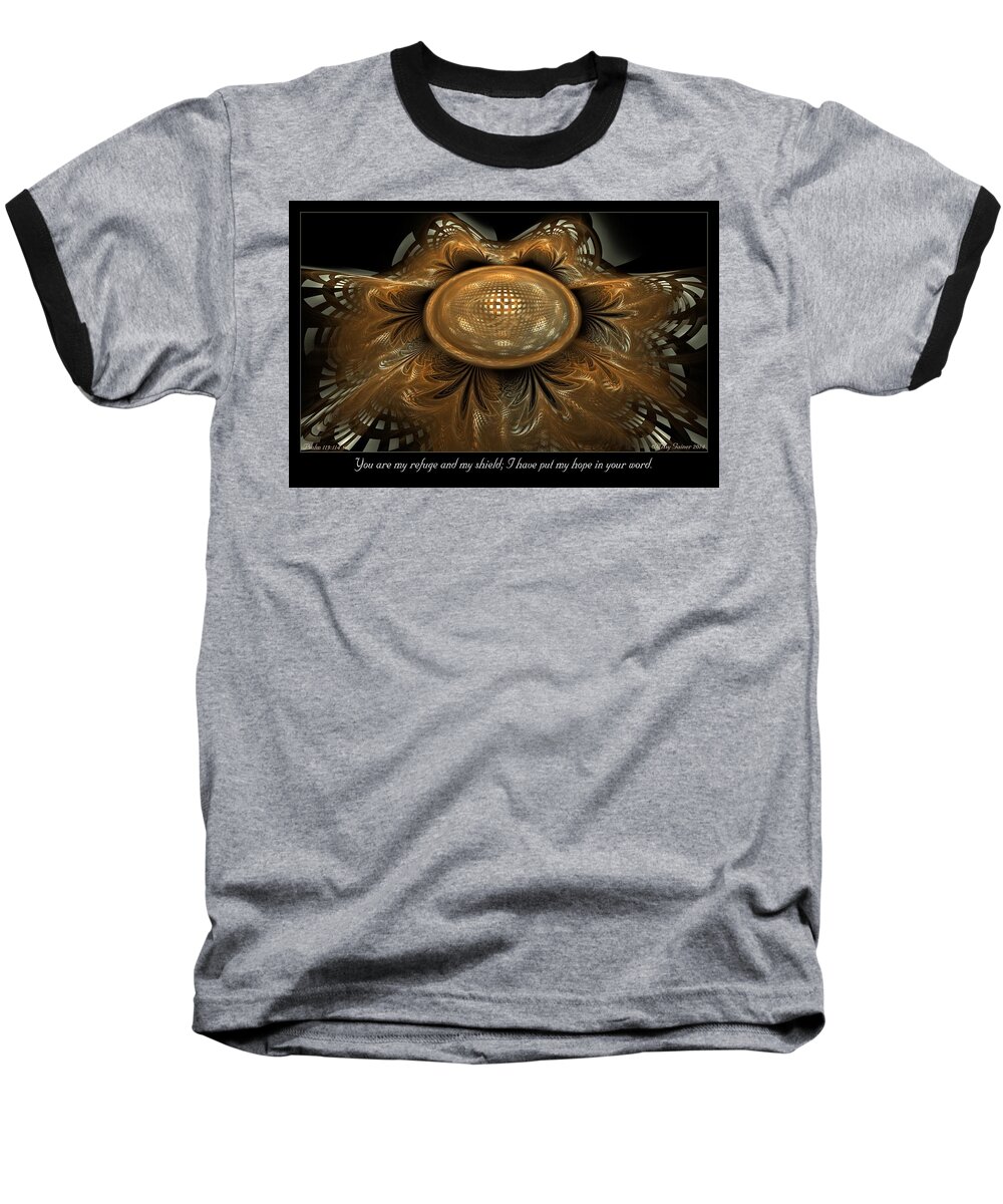 Fractal Baseball T-Shirt featuring the digital art My Hope by Missy Gainer
