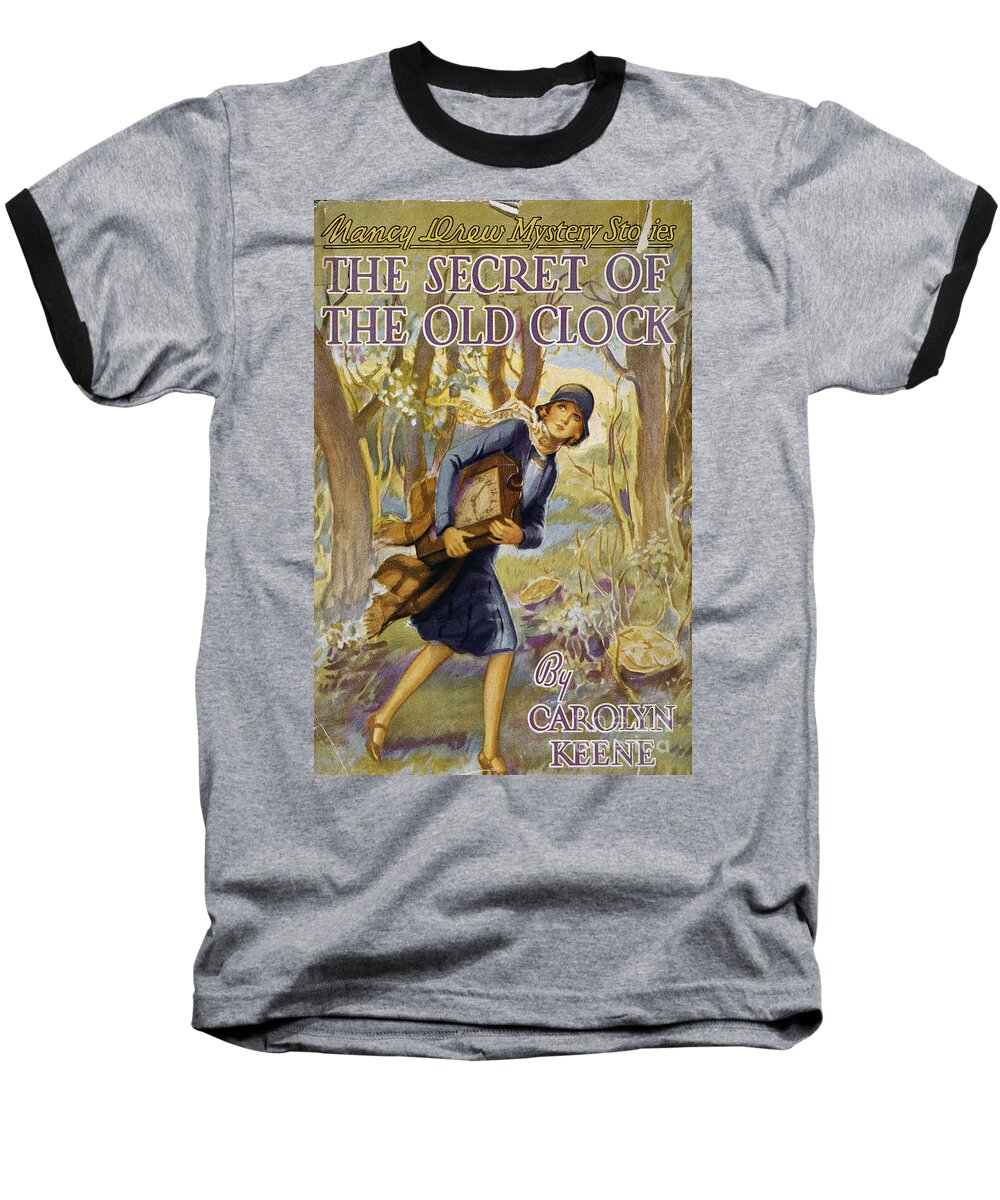 1930 Baseball T-Shirt featuring the drawing Nancy Drew Cover, 1930 by Edward Stratemeyer and Harriet Stratemeyer Adams
