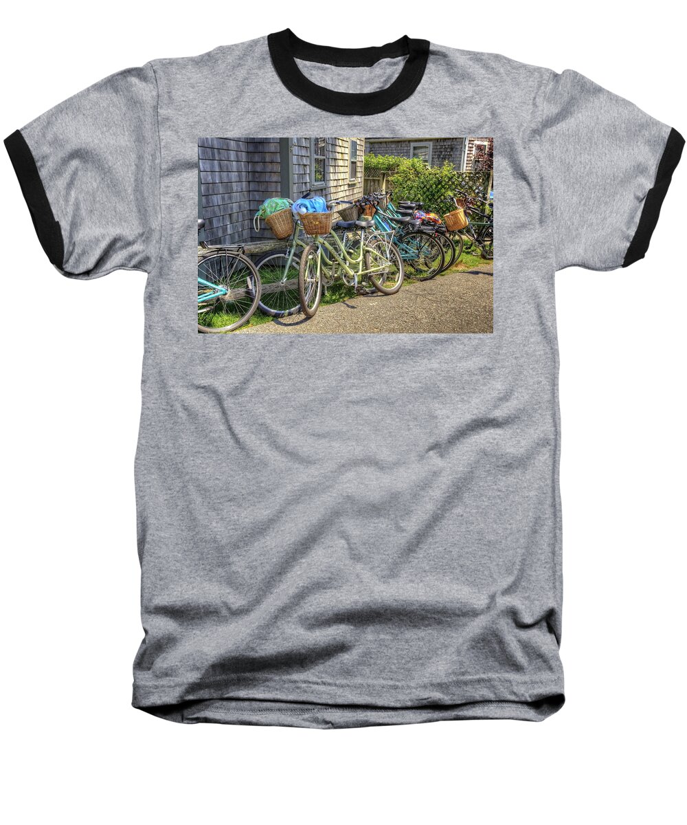 Bike Baseball T-Shirt featuring the photograph Nantucket Bikes by Donna Doherty