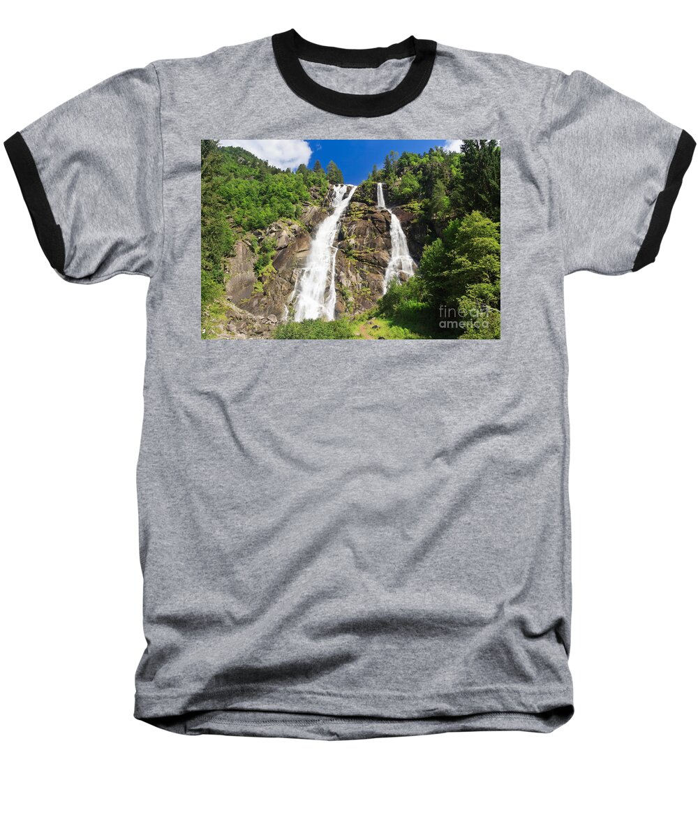 Alpine Baseball T-Shirt featuring the photograph Nardis cascade by Antonio Scarpi