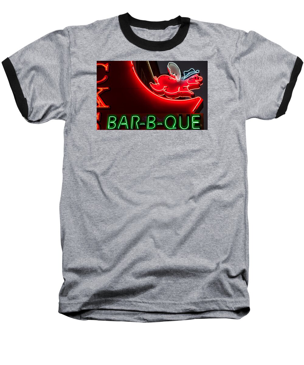 Bar-b-que Baseball T-Shirt featuring the photograph Nashville BBQ by Glenn DiPaola