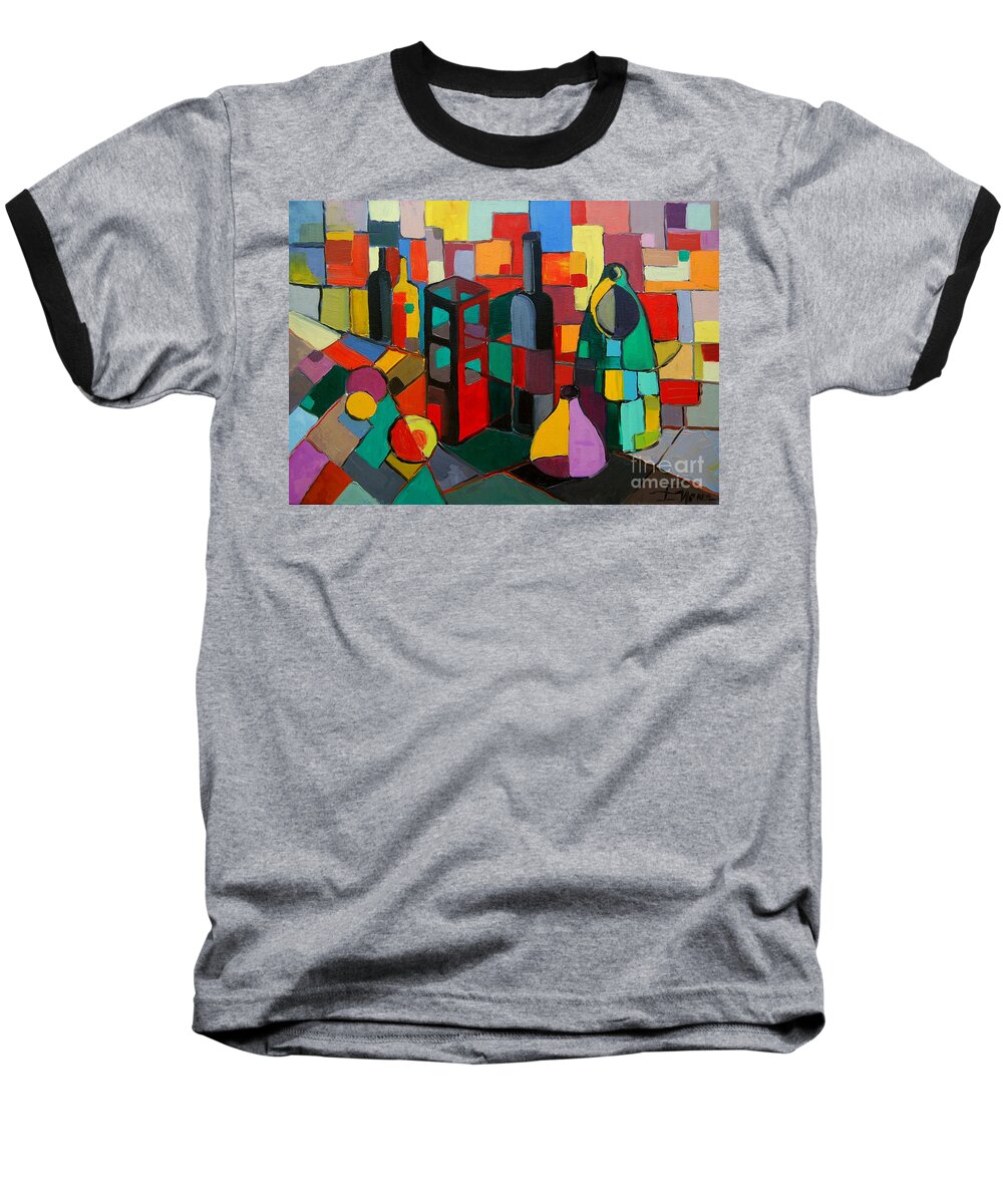 Nature Morte Cubiste Baseball T-Shirt featuring the painting Nature Morte Cubiste by Mona Edulesco