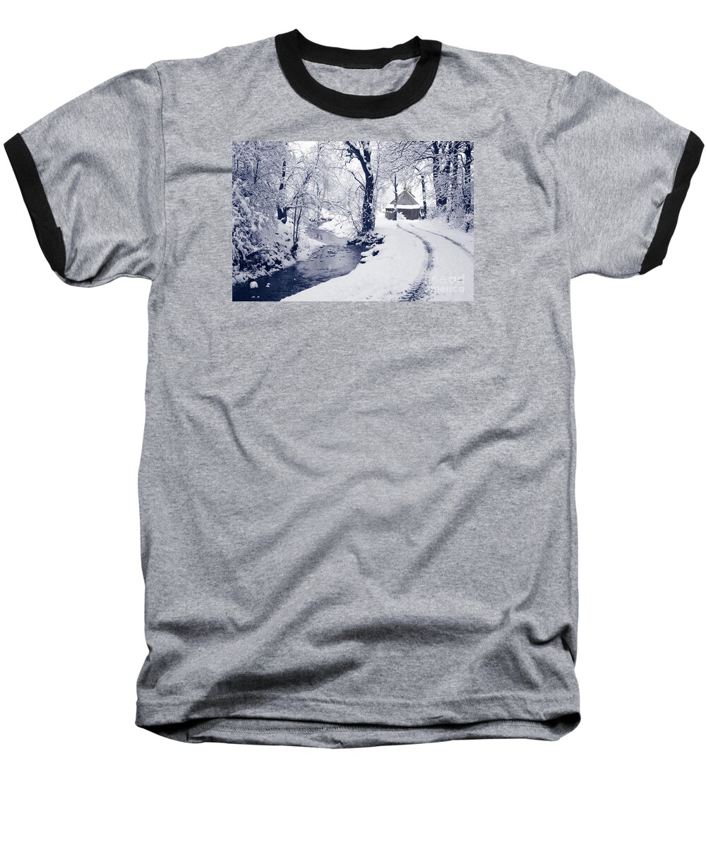 Winter Baseball T-Shirt featuring the photograph Nearly home by Liz Leyden
