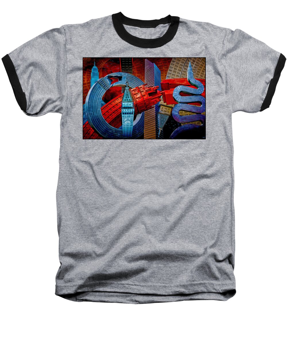 Sculpture Baseball T-Shirt featuring the photograph New York City Park Avenue Sculptures Reimagined by Chris Lord