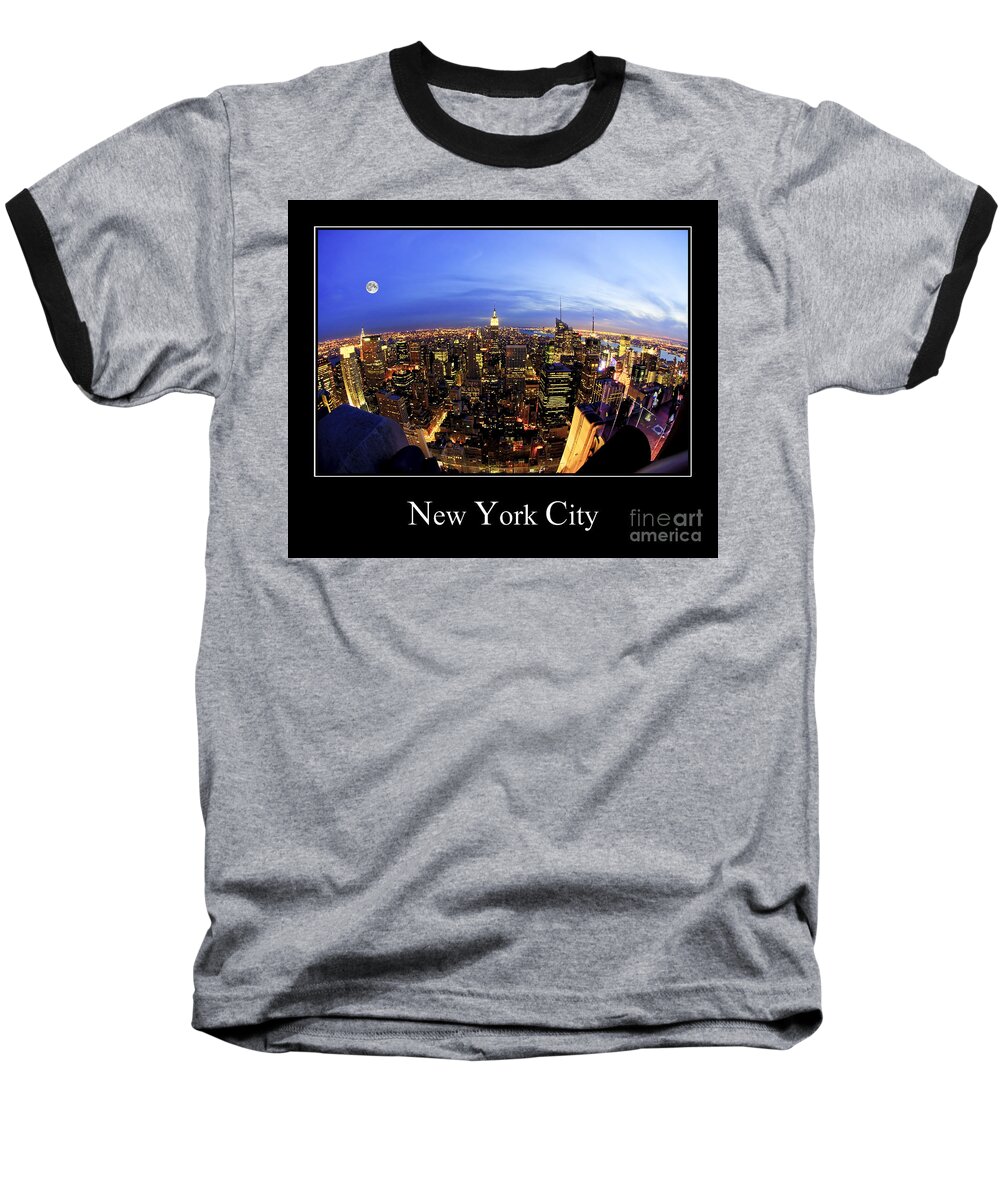 City Baseball T-Shirt featuring the photograph New York City Skyline by Anthony Sacco