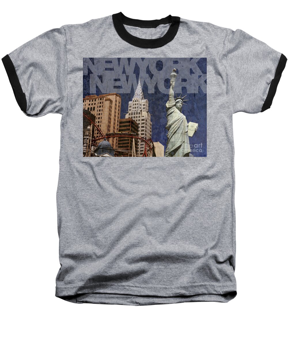 New York New York Baseball T-Shirt featuring the photograph New York New York Las Vegas by Art Whitton