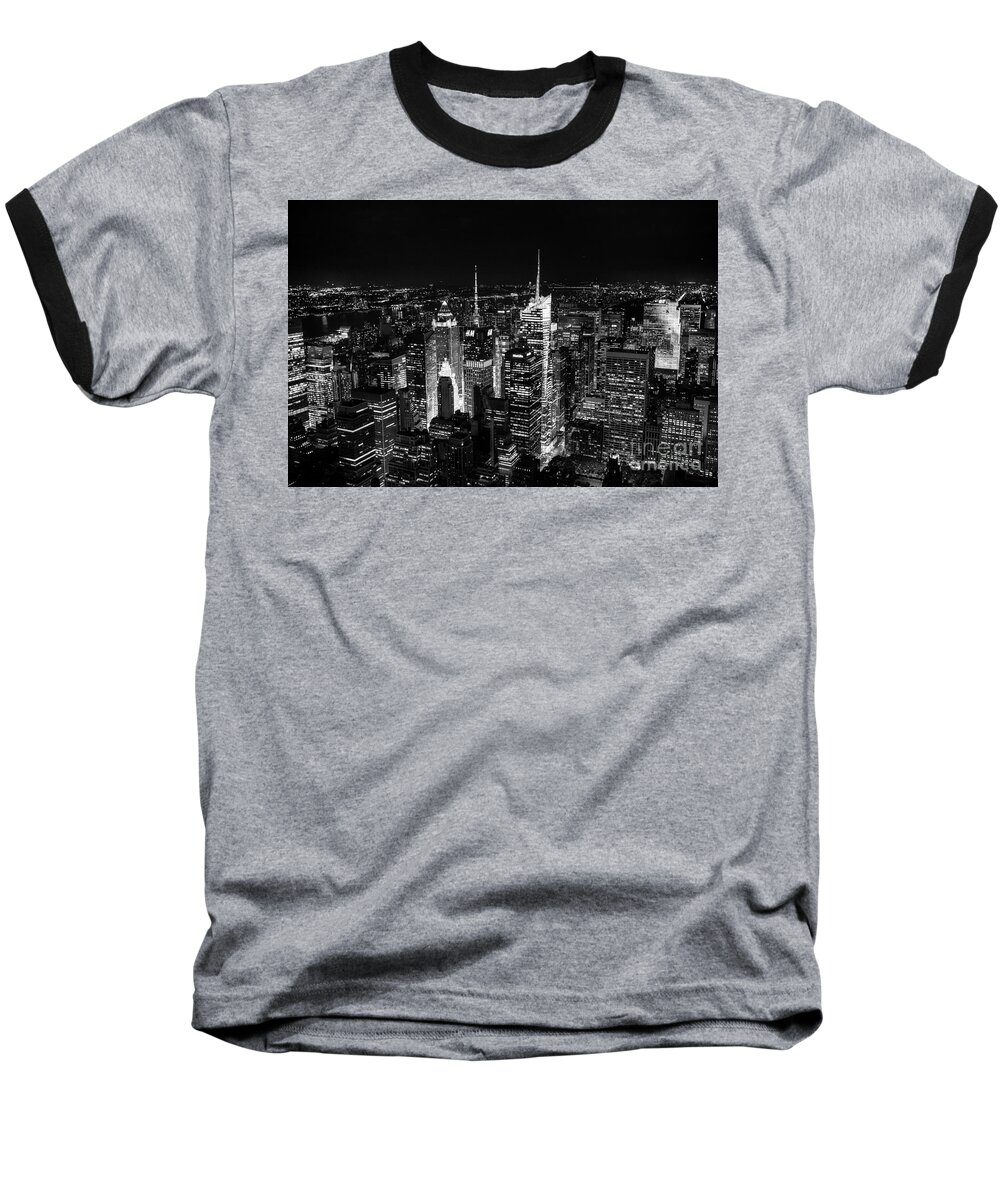 New York Baseball T-Shirt featuring the photograph New York Times Square BW by Matt Malloy