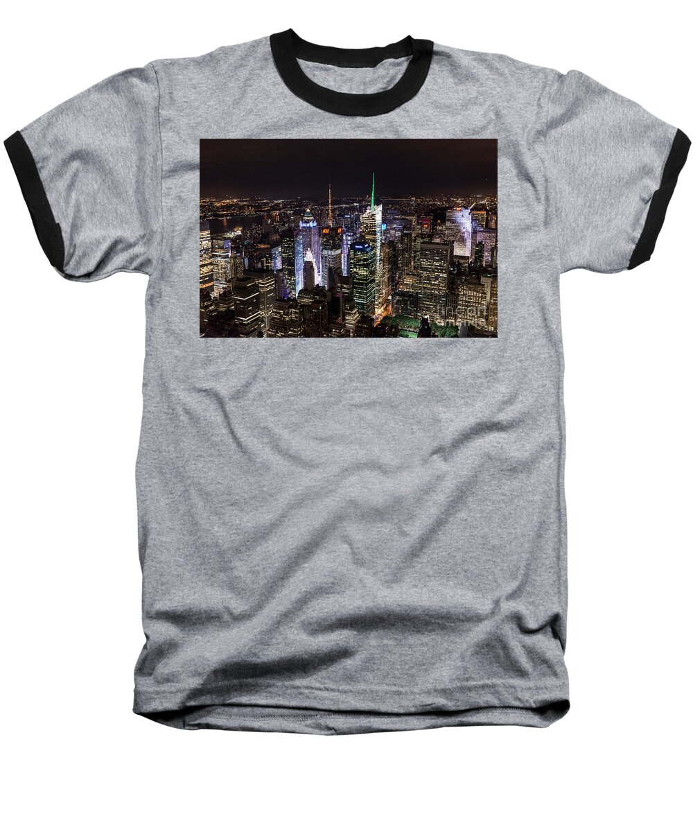 New York Baseball T-Shirt featuring the photograph New York Times Square by Matt Malloy