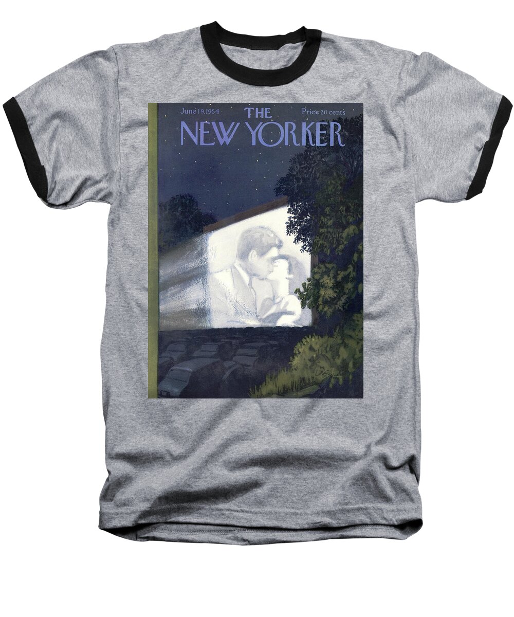 Movies Baseball T-Shirt featuring the painting New Yorker June 19th, 1954 by Arthur Getz