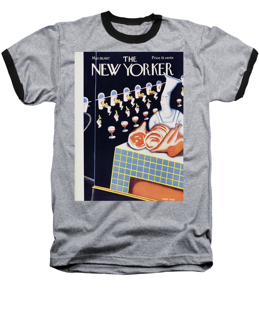 Illustration Baseball T-Shirt featuring the painting New Yorker March 26 1927 by Carl Rose