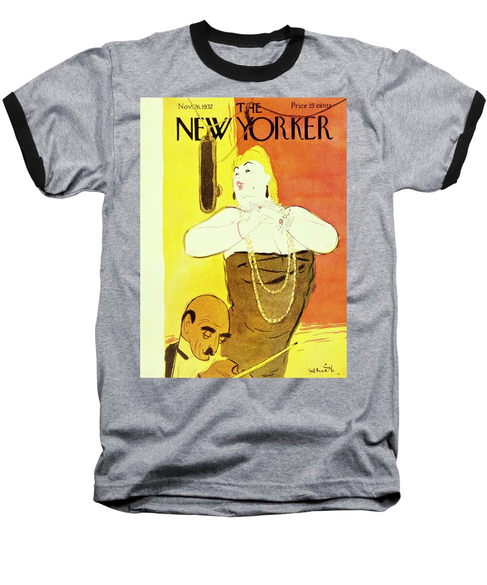 Illustration Baseball T-Shirt featuring the painting New Yorker November 26 1932 by William Crawford Galbraith
