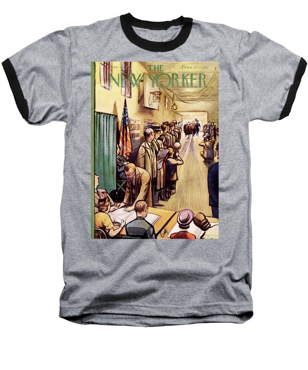 Politics Baseball T-Shirt featuring the painting New Yorker November 4th, 1950 by Arthur Getz