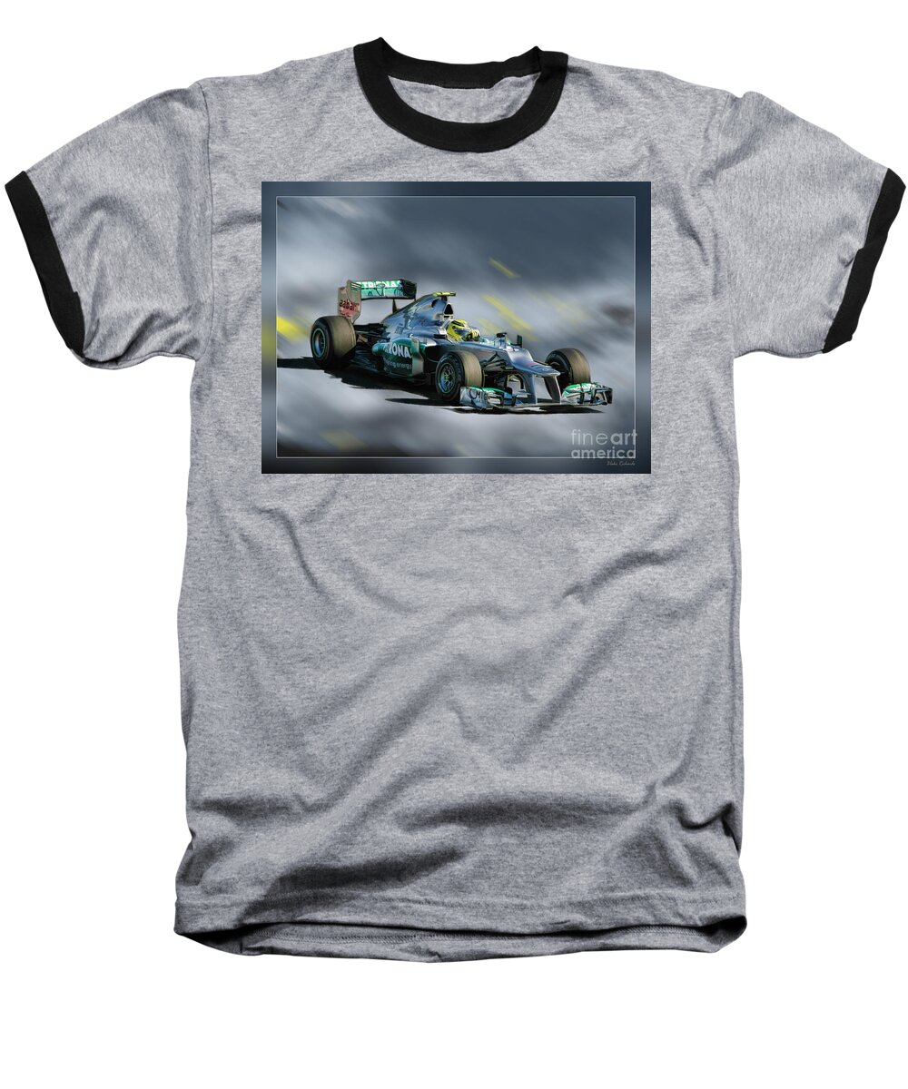 Nico Rosberg Baseball T-Shirt featuring the photograph Nico Rosberg Mercedes Benz by Blake Richards