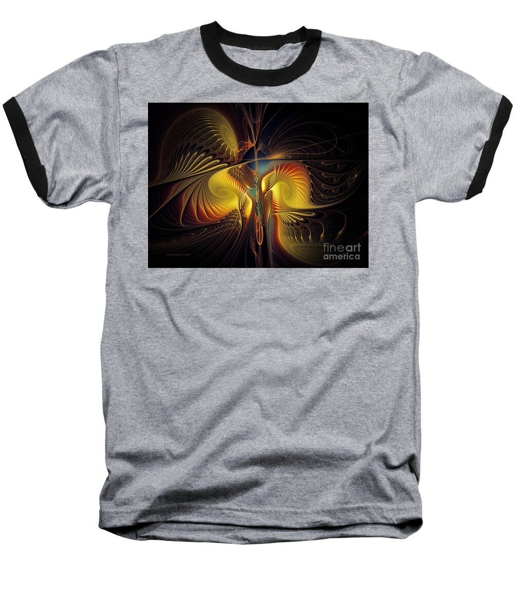 Poetic Baseball T-Shirt featuring the digital art Night Exposure by Karin Kuhlmann