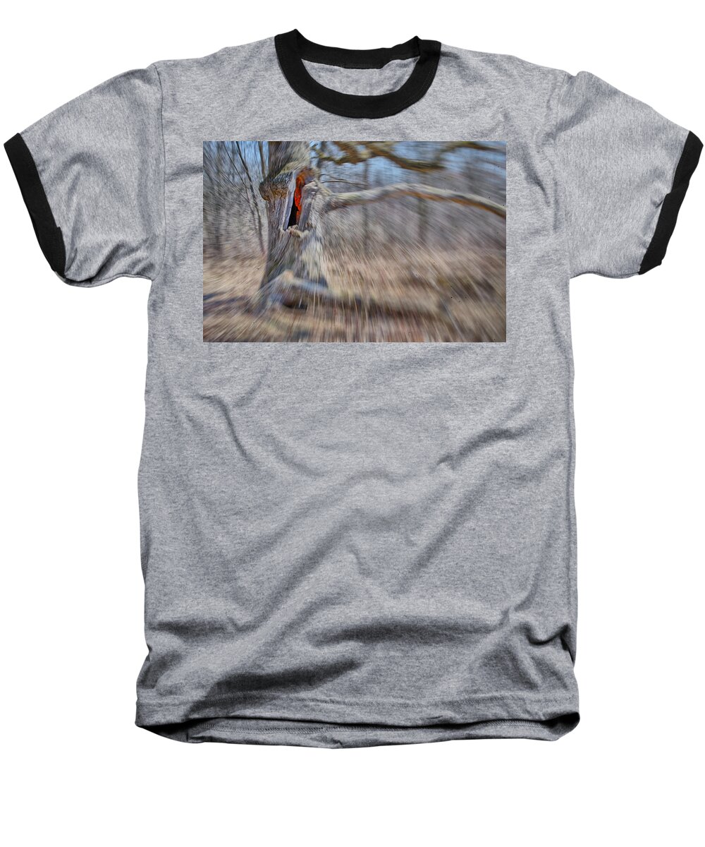 Grant Woods Baseball T-Shirt featuring the photograph No Escape by Jim Shackett