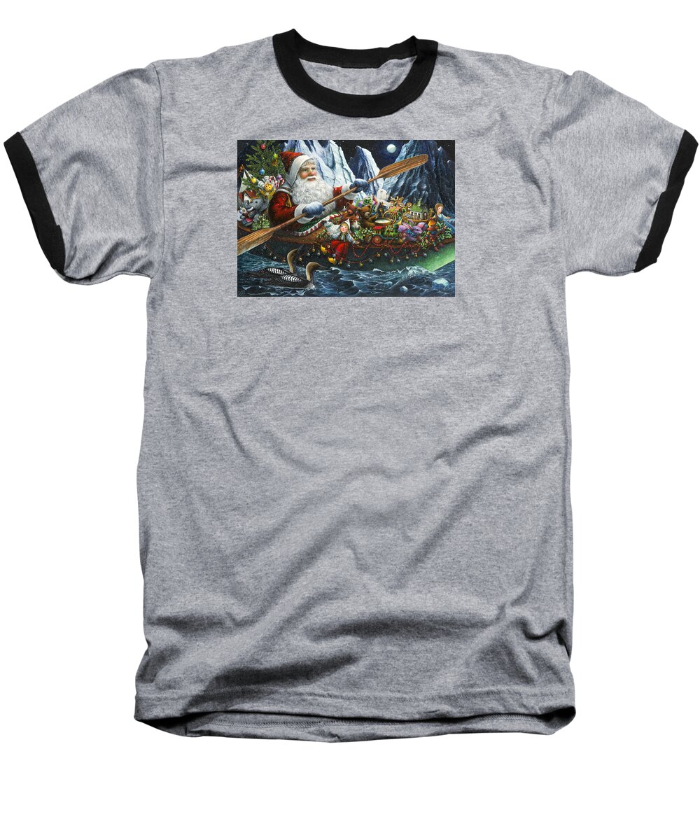 Santa Claus Baseball T-Shirt featuring the painting Northern Passage by Lynn Bywaters