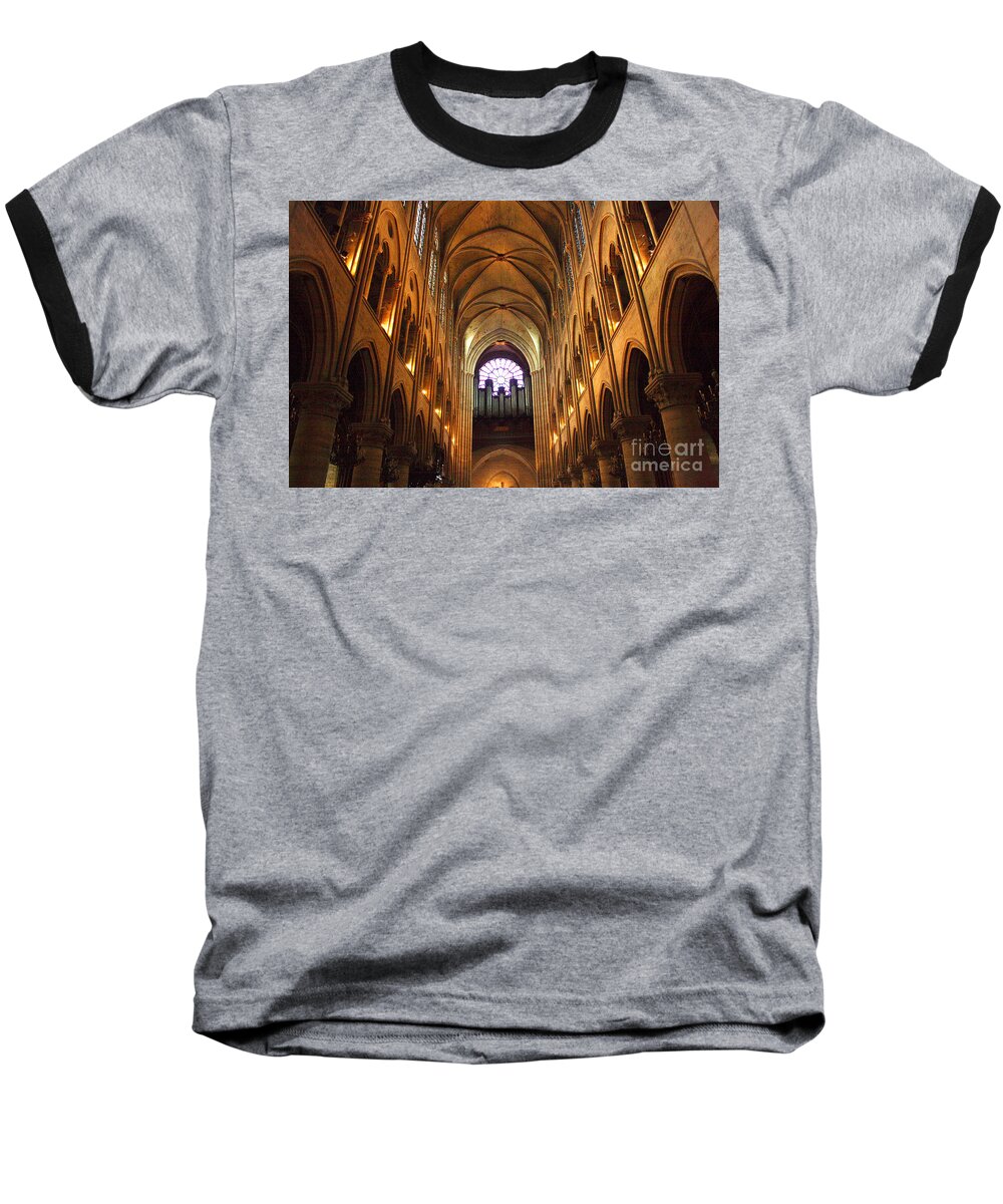 Europe Baseball T-Shirt featuring the photograph Notre Dame Ceiling by Crystal Nederman