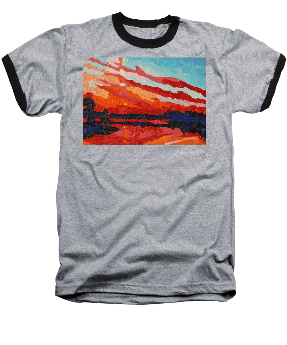 Chadwick Baseball T-Shirt featuring the painting November Sunset by Phil Chadwick