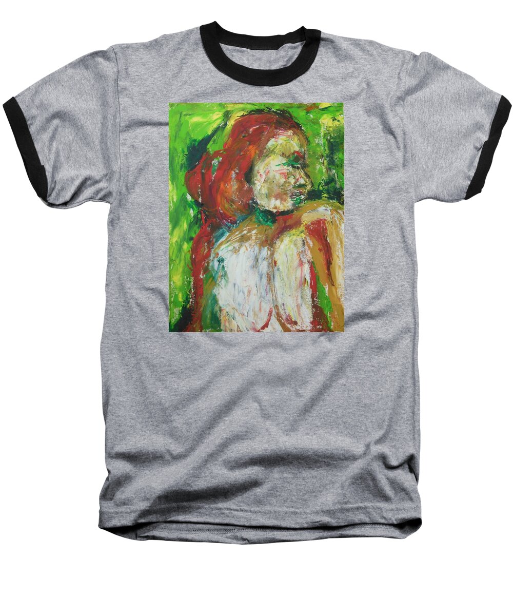 Thinking Of You Baseball T-Shirt featuring the painting Thinking of You by Esther Newman-Cohen