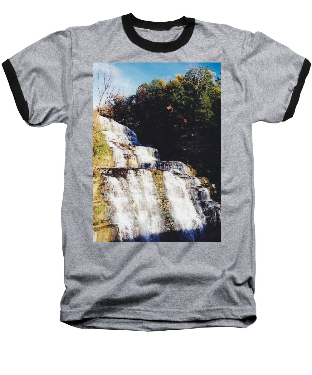 Landscape Baseball T-Shirt featuring the photograph NY Waterfall by Glenn Scano