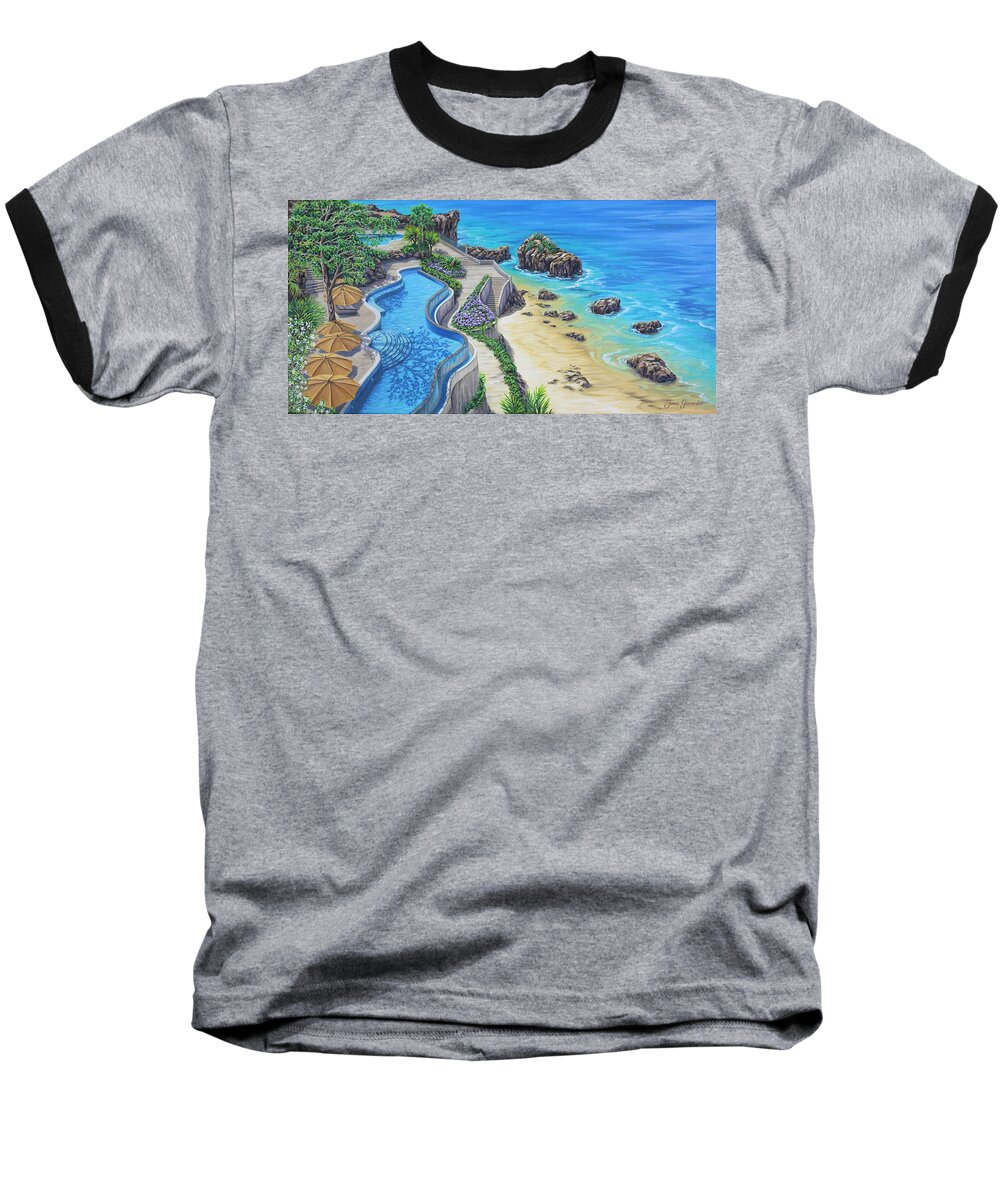 Ocean Baseball T-Shirt featuring the painting Ocean Dream by Jane Girardot