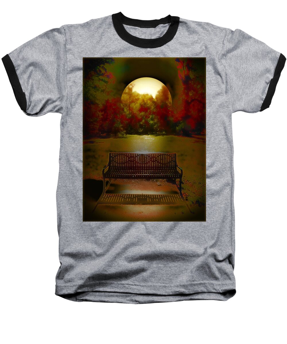 Moon Baseball T-Shirt featuring the photograph October Moon by John Anderson