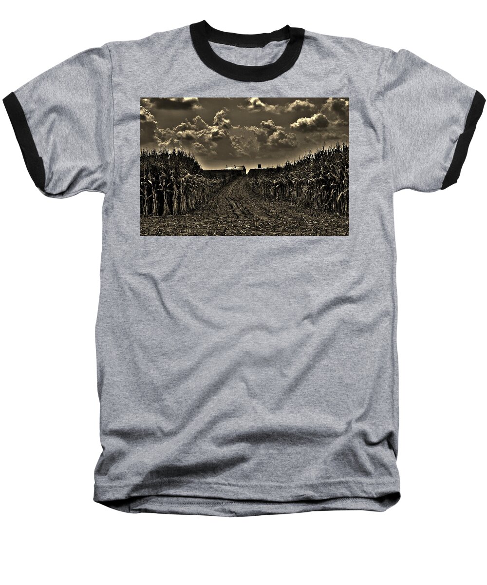 Farm Baseball T-Shirt featuring the photograph October Sky by Bob Geary