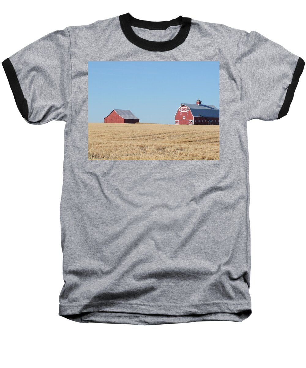 Barns Baseball T-Shirt featuring the photograph Old and New by Ron Roberts