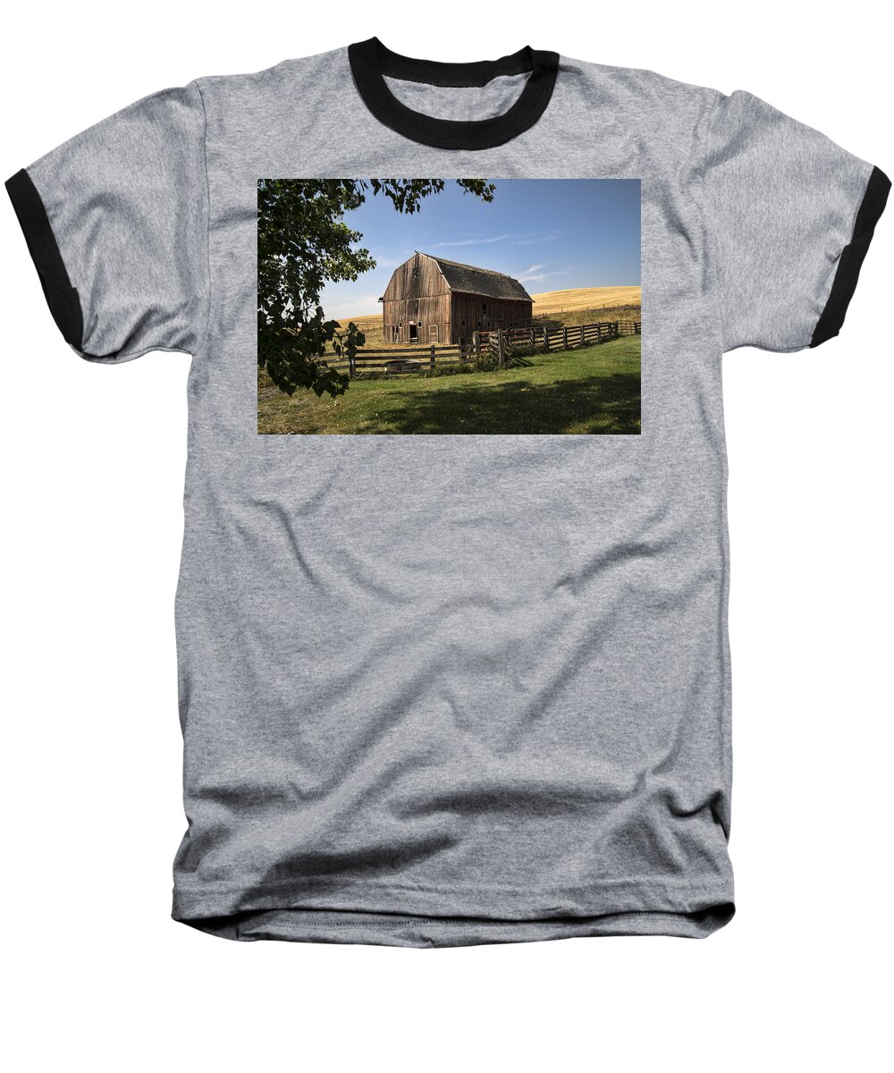 old Barn Baseball T-Shirt featuring the photograph Old Barn On The Palouse by Paul DeRocker