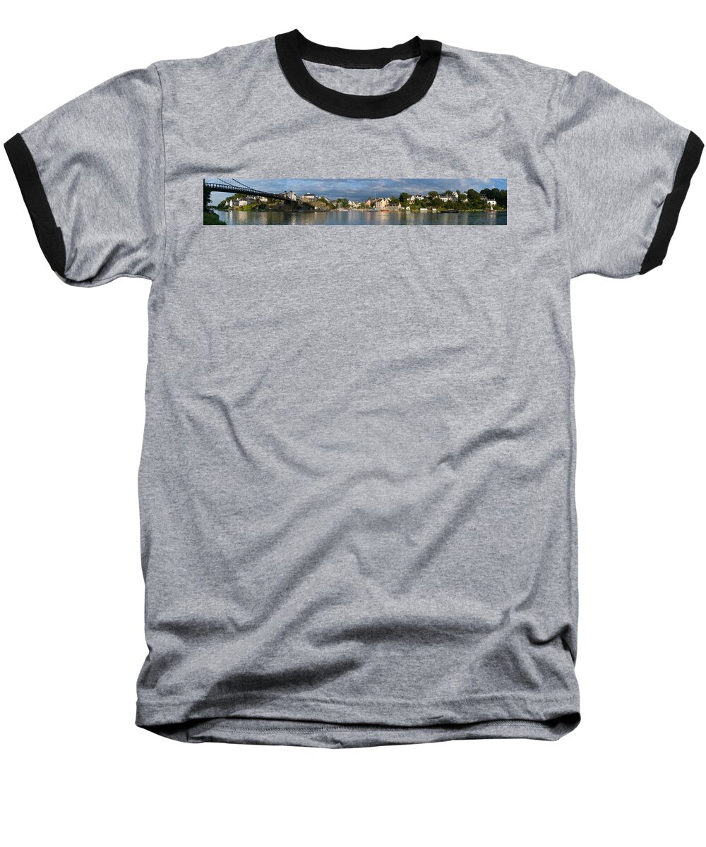 Photography Baseball T-Shirt featuring the photograph Old Bridge Over The Sea, Le Bono, Gulf by Panoramic Images