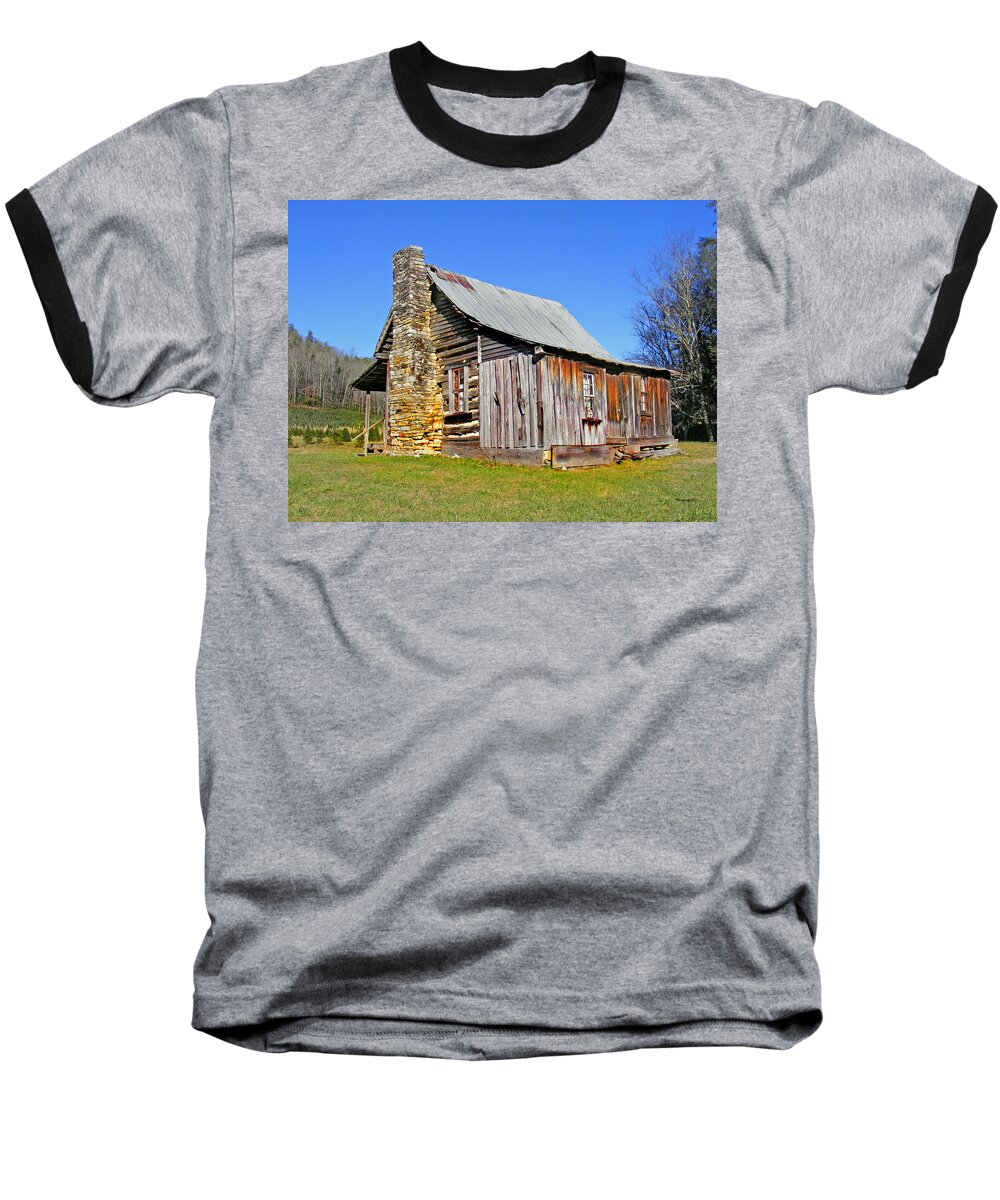 Cabins Baseball T-Shirt featuring the photograph Old Cabin along Macedonia Church Road by Duane McCullough