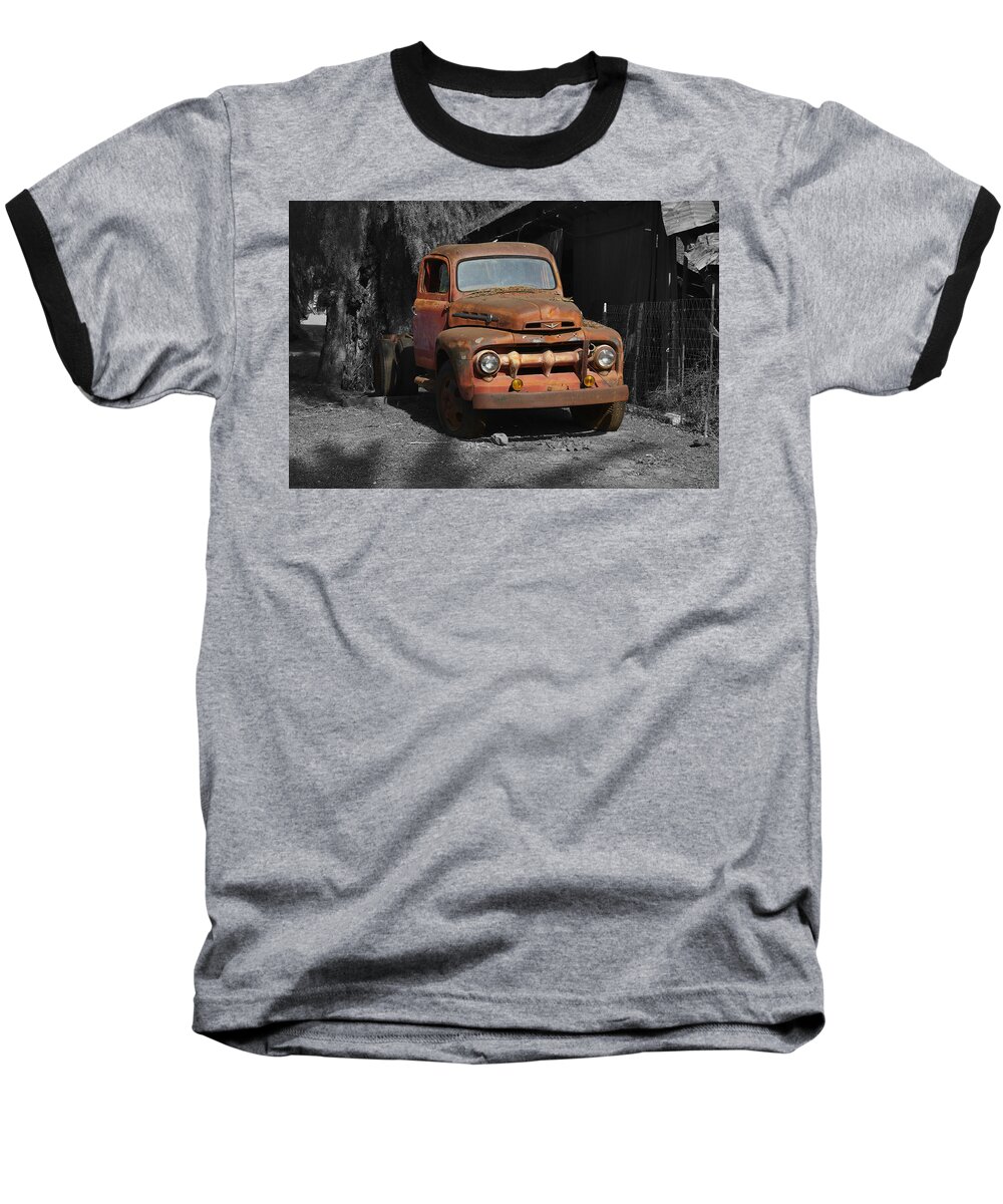 Ford Baseball T-Shirt featuring the photograph Old Ford Truck by Richard J Cassato